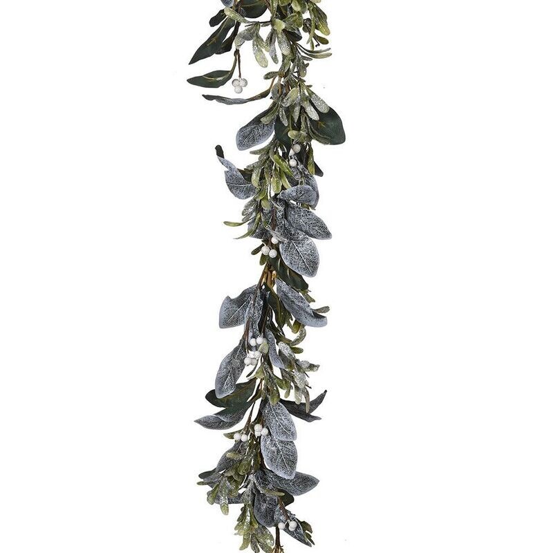 Frosted Laurel + Mistletoe Garland