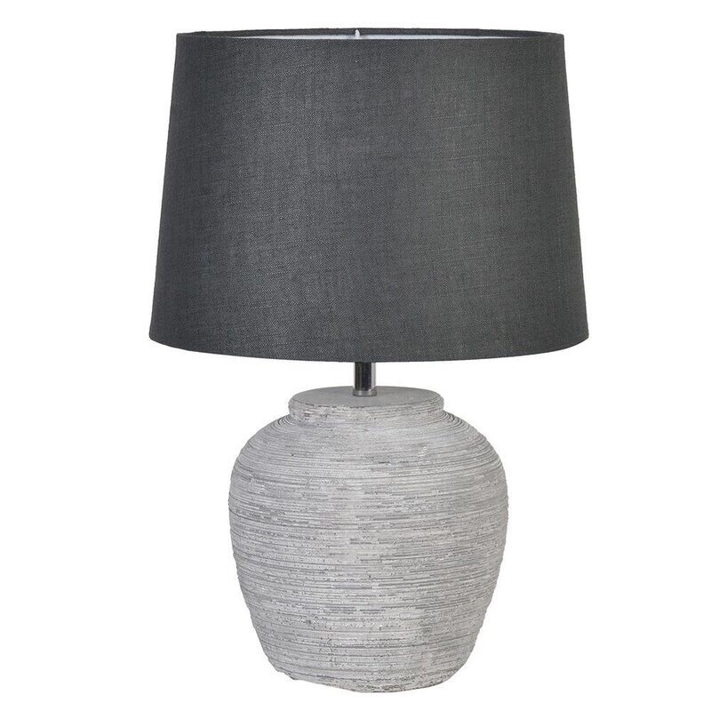 Distressed Stone Effect Table Lamp with Shade + Bulb