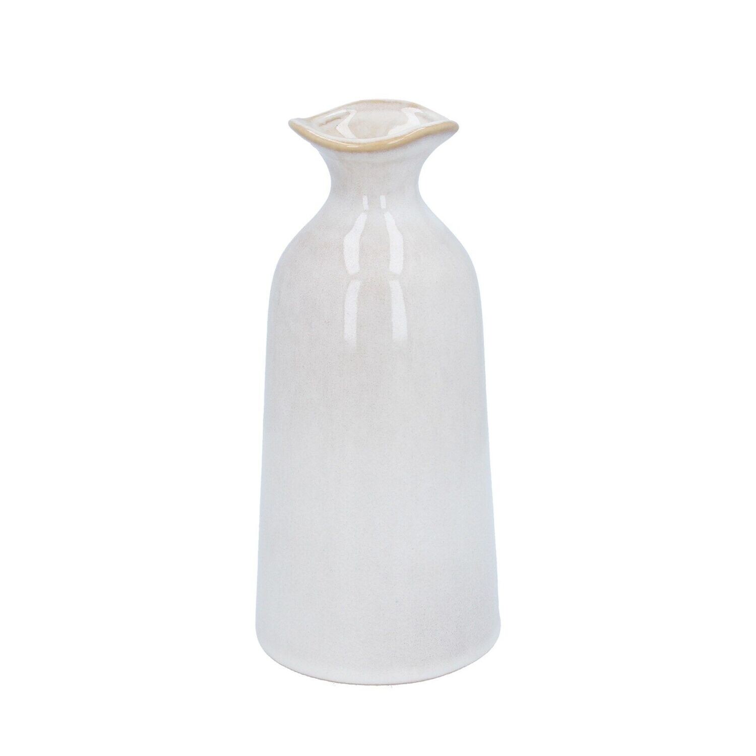 White Smooth Funnel Top Vase