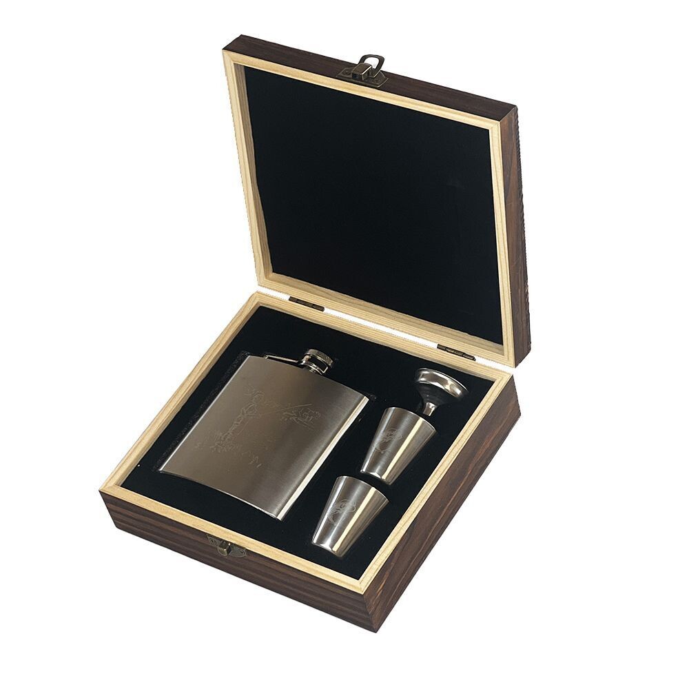 Fishing Hip Flask & Cup Set
