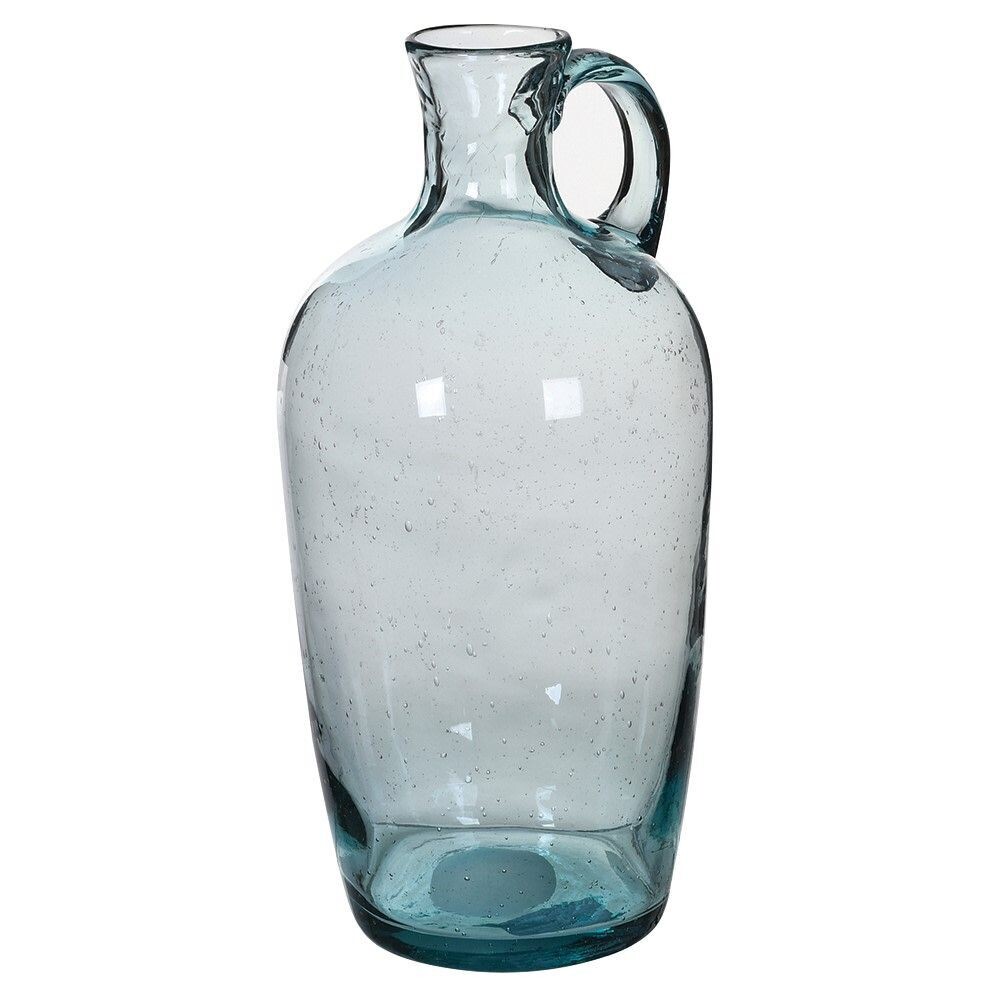 Tall Glass Vase with Handle