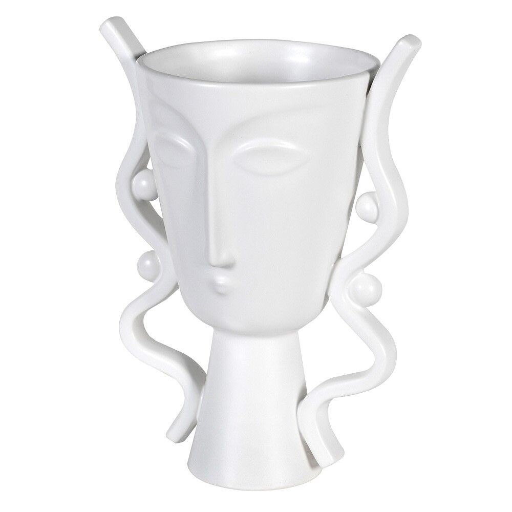 Large White Face Vase