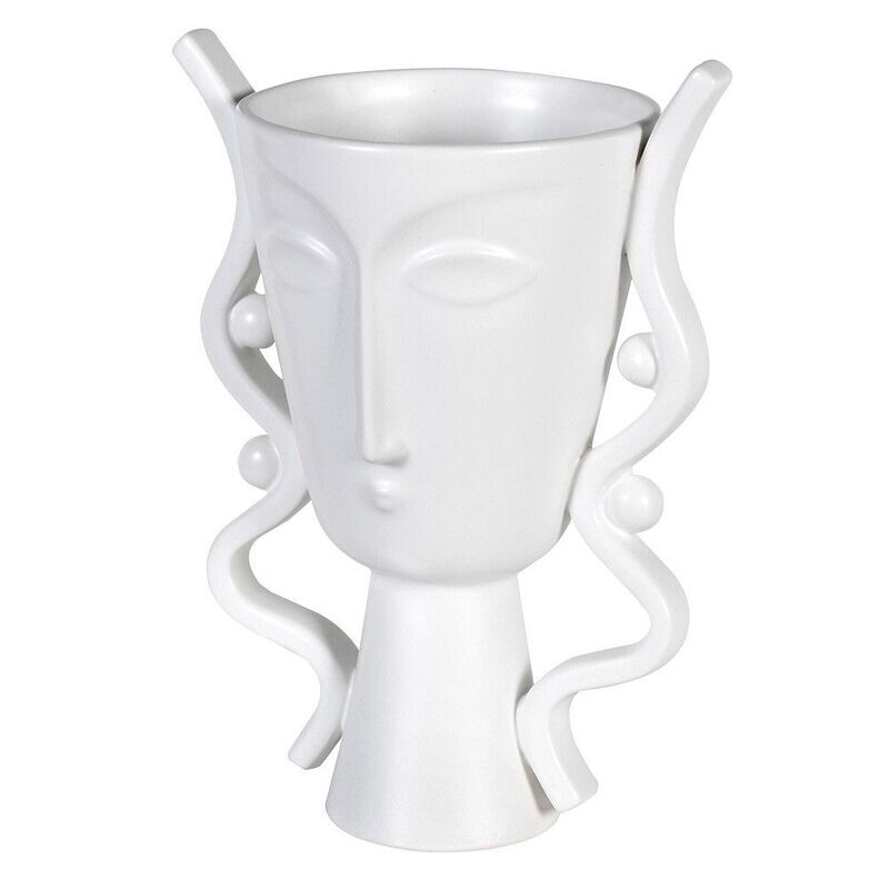 Large White Face Vase