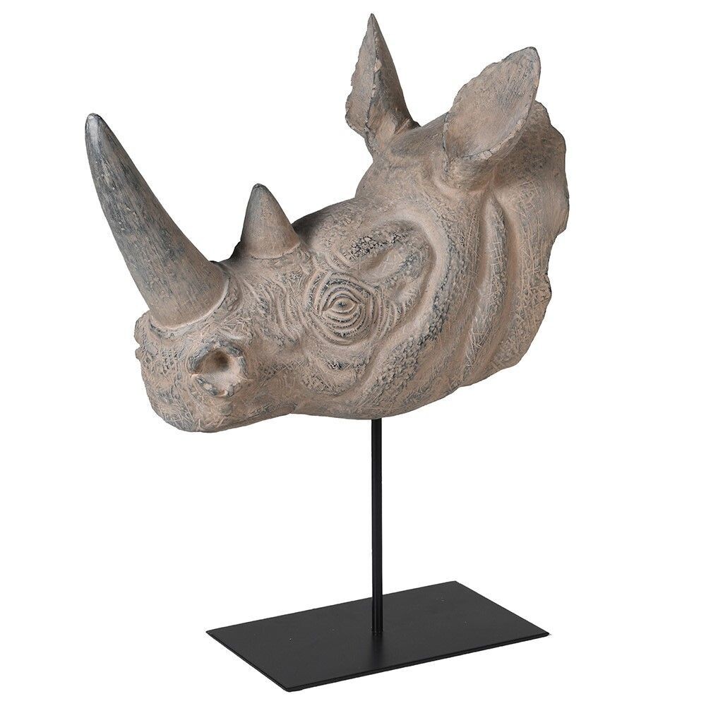 Rhino Head Decoration On Stand