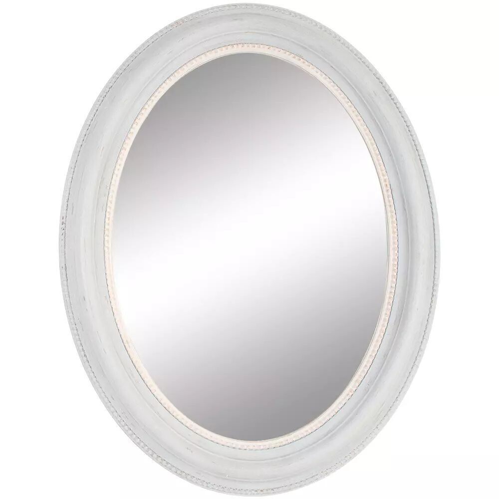 Soft Grey Oval Mirror