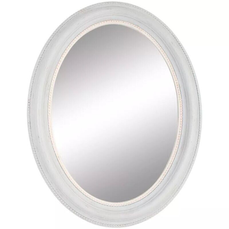 Soft Grey Oval Mirror