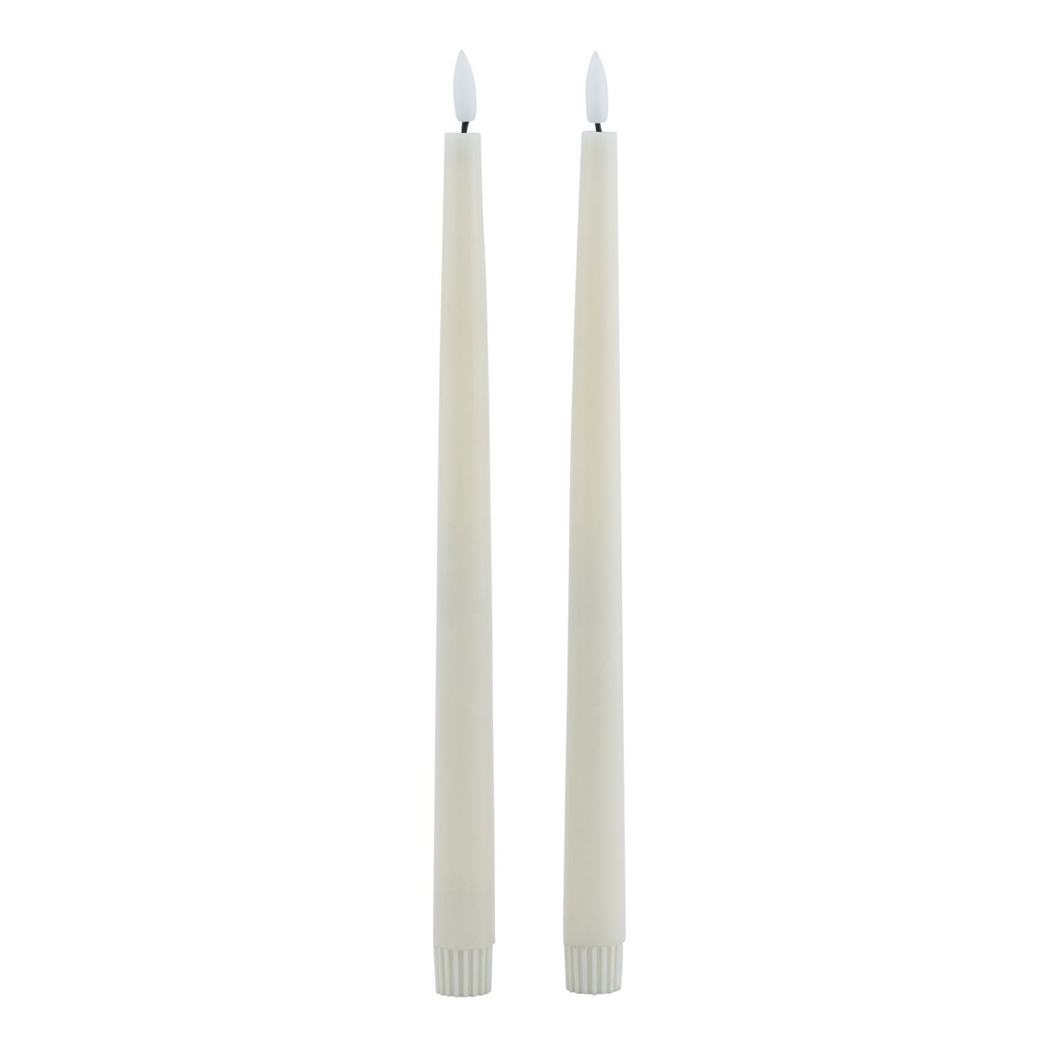 Taupe LED Wax  Dinner Candles (set of 2)