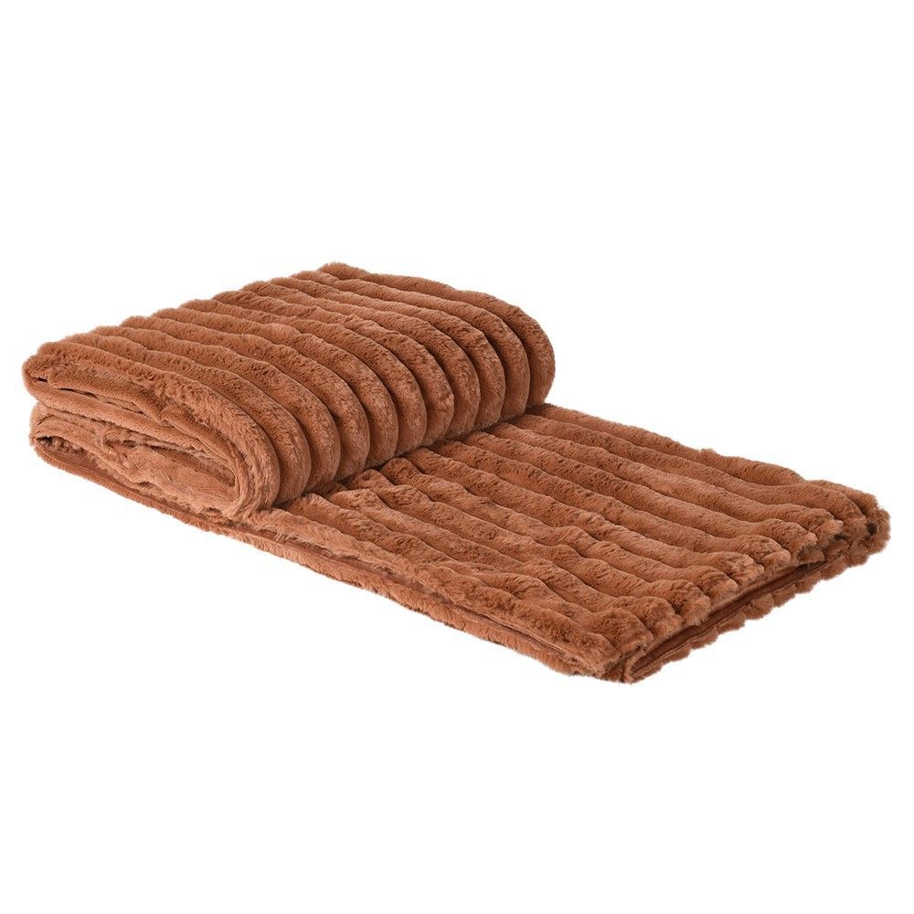 Terracotta Ribbed Throw