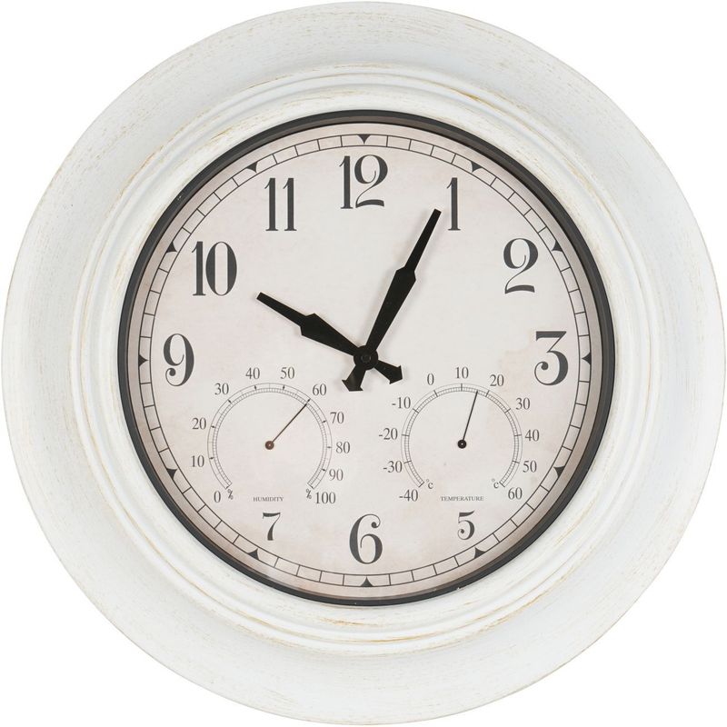 Outdoor Metal Clock with Temperature and Humidity
