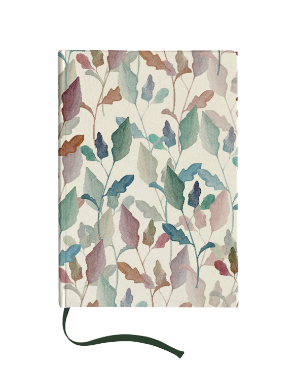 Hard Cover Lined Notebook A5: "Foglie di fantasia"