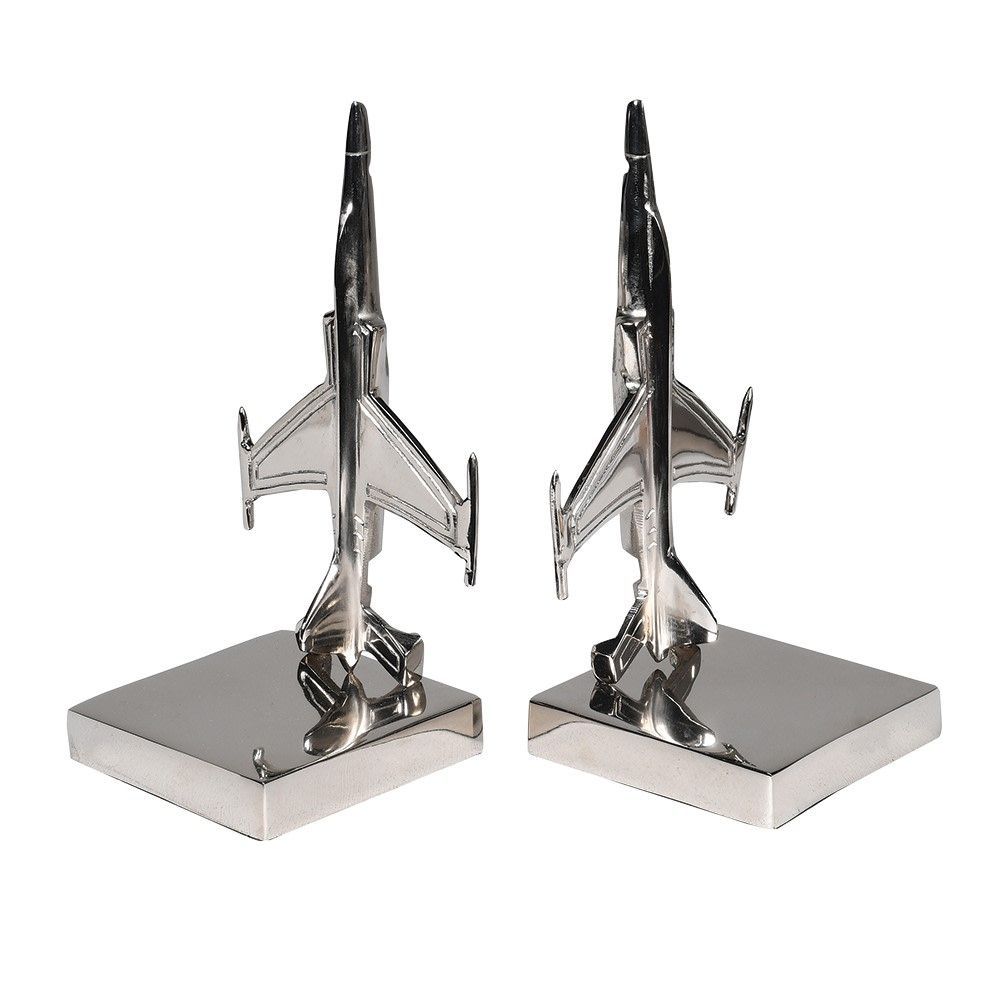Nickel Aeroplane Bookends
