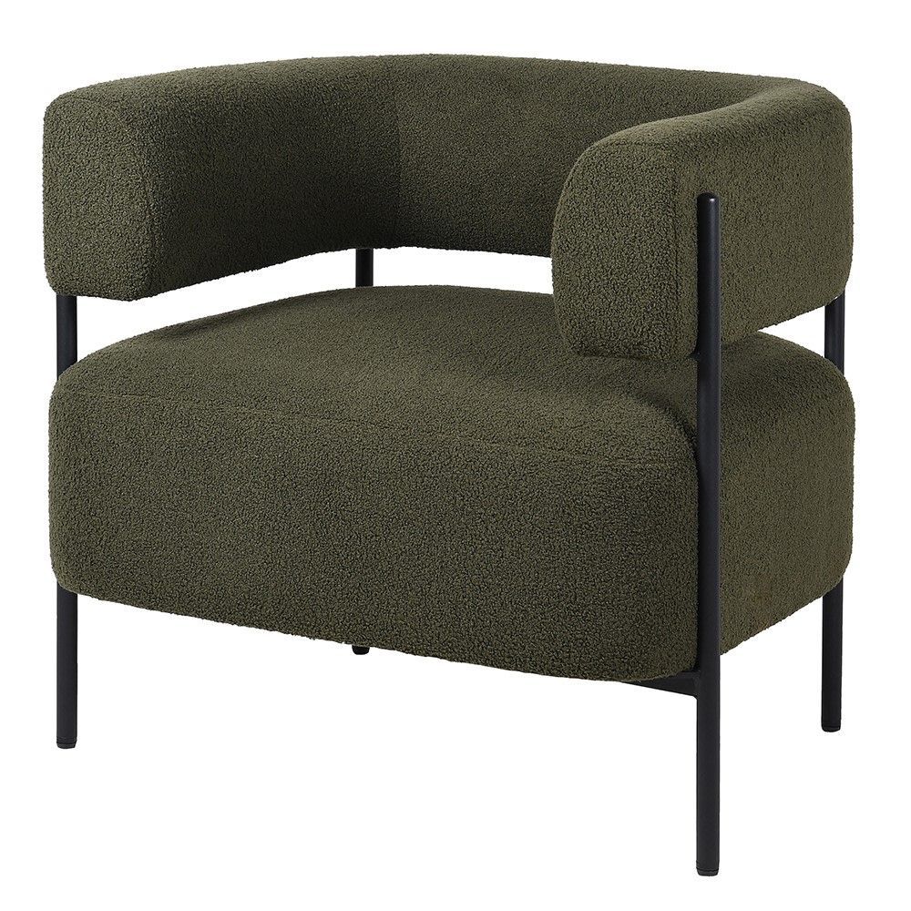 Moss Bouclé Accent Chair