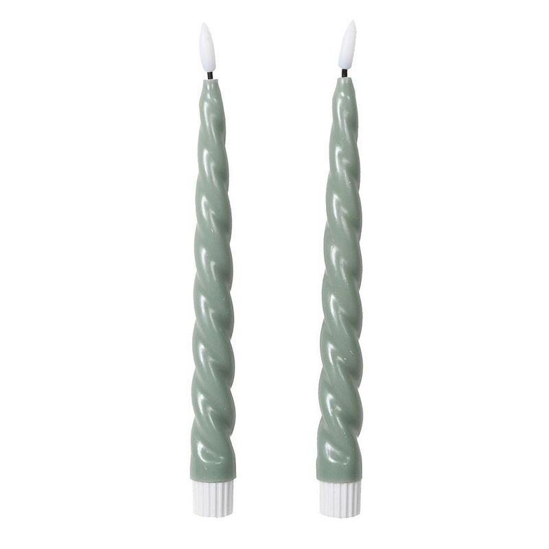 S/2 Twisted Sage LED Candle