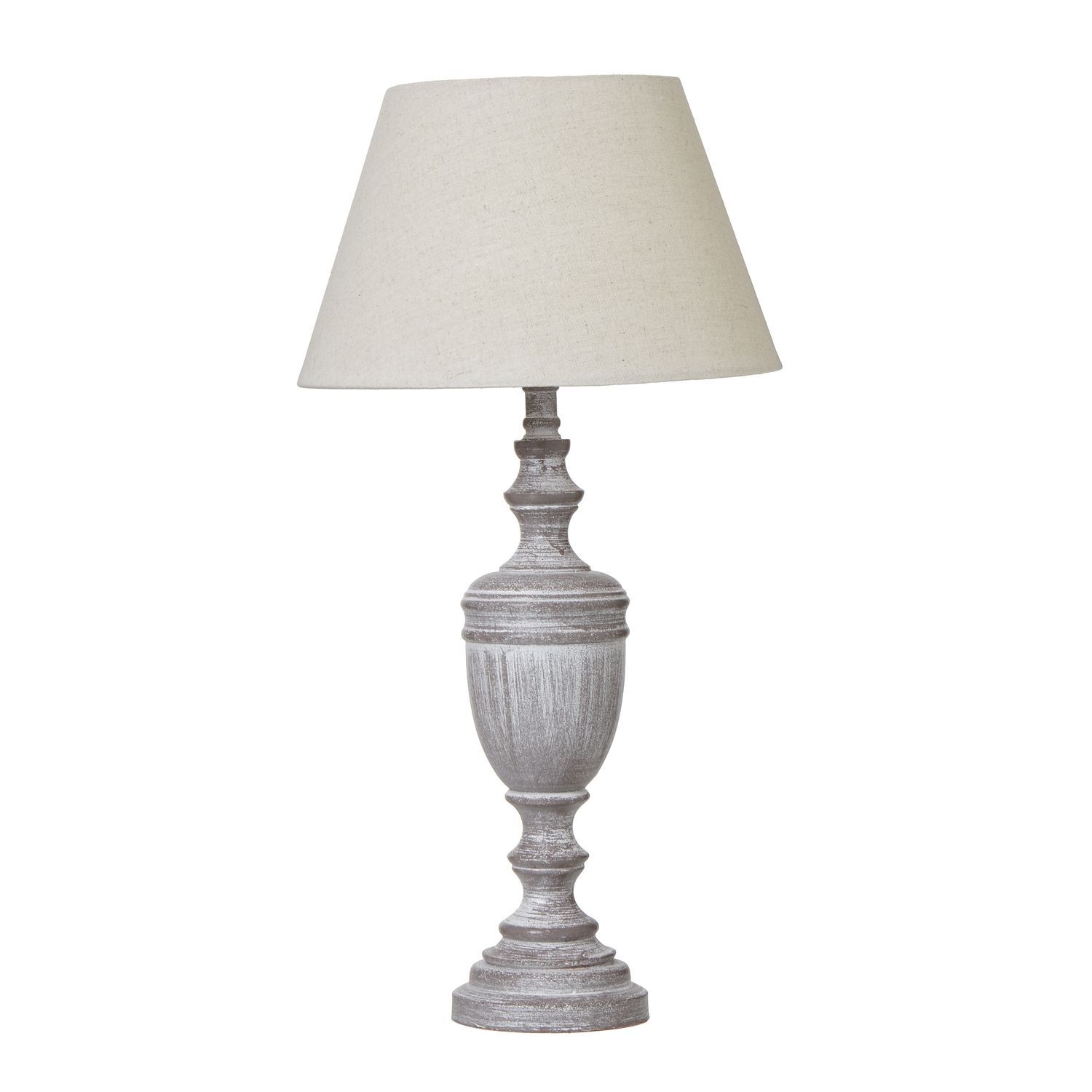 Urn Table Lamp With Linen Shade + Bulb