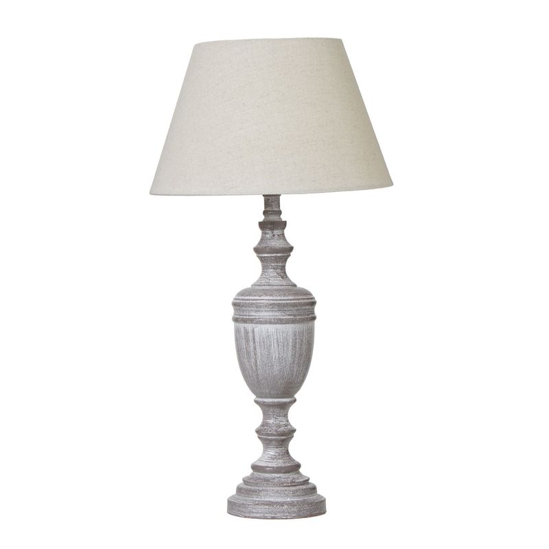 Urn Table Lamp With Linen Shade + Bulb