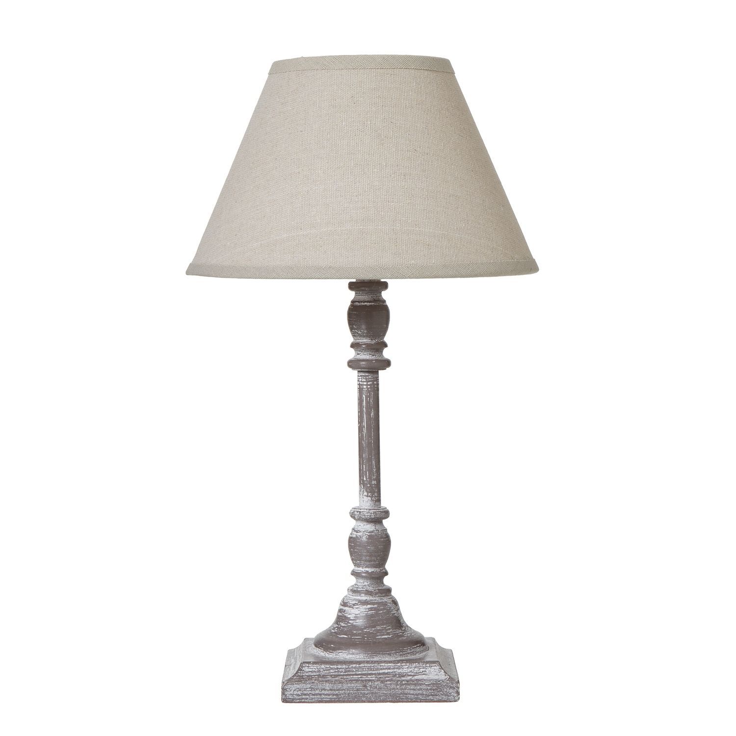 Antia Stem Table Lamp With Linen Shade + Bulb