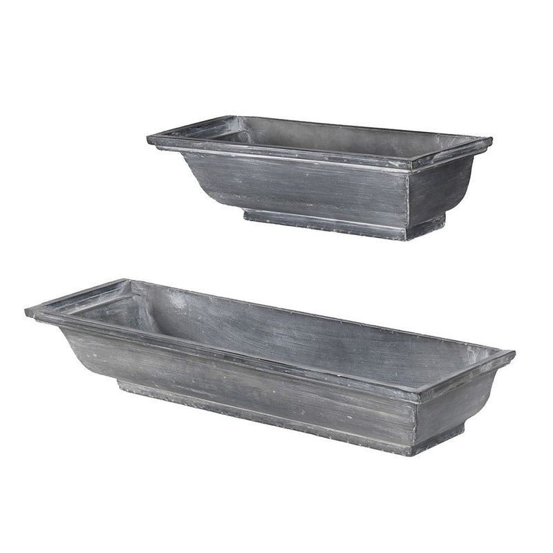 Set of 2 Metal Shelf Planters