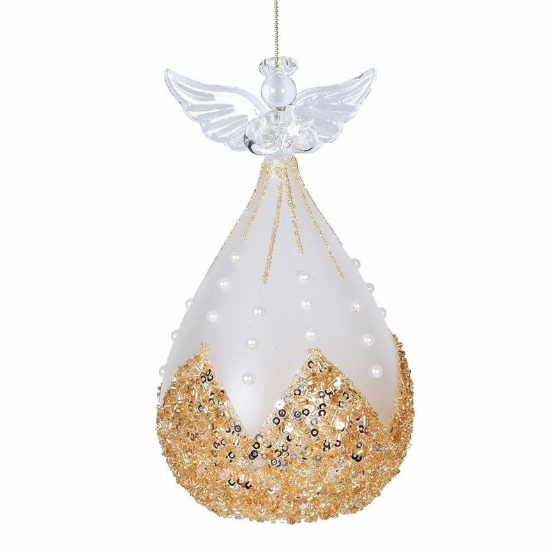 Frosted Amber Bead Angel