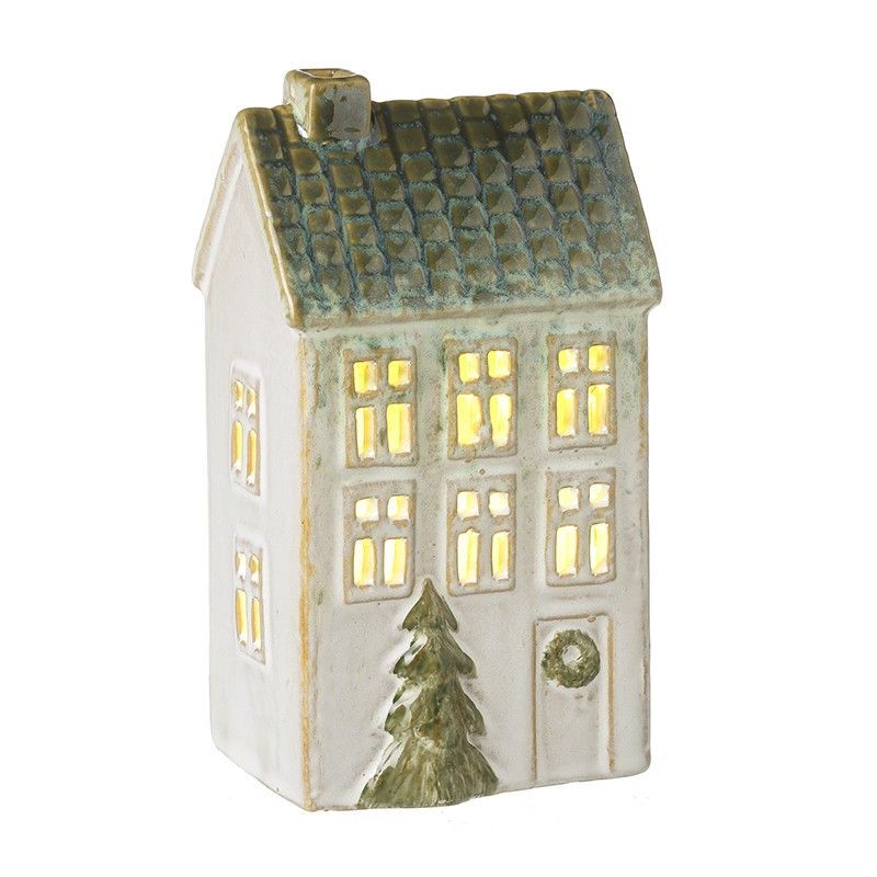 White/Green Light Up House T Light