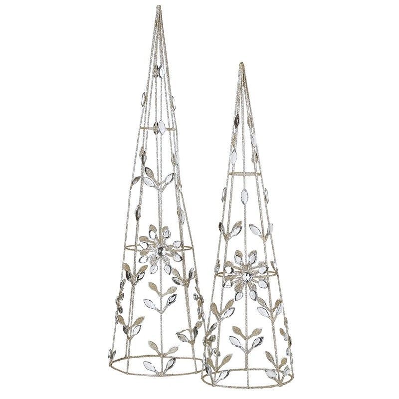 Crystal Decorated Metal Cone