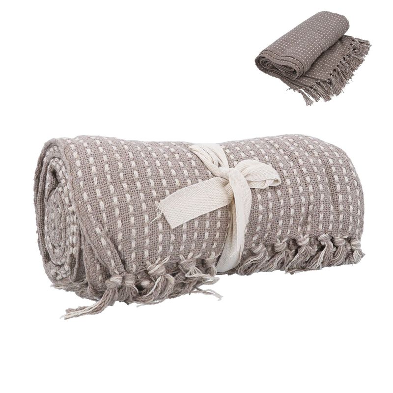 Beige Cotton Throw