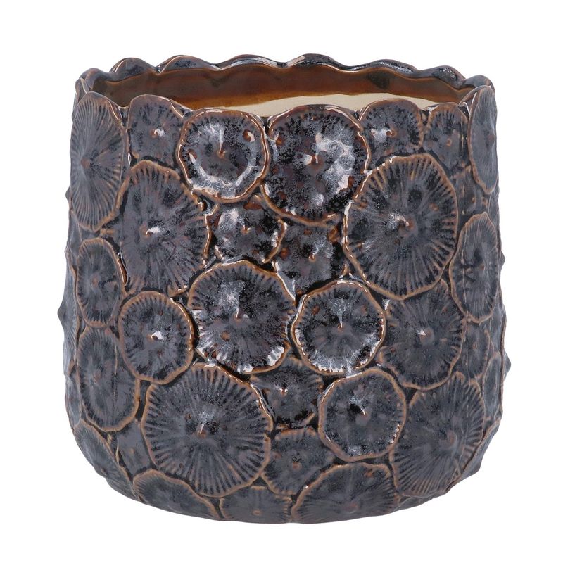 Brown Metallic Mushroom Pot