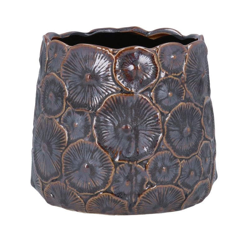 Brown Metallic Mushroom Pot