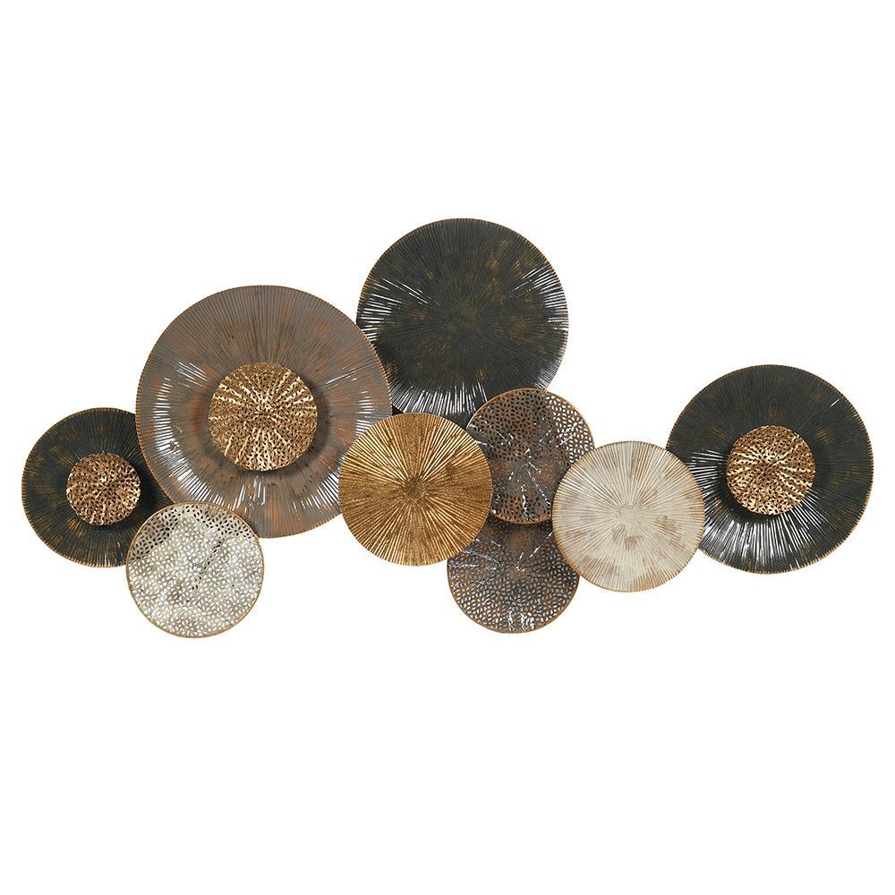 Khaki and Gold Disks Wall Art