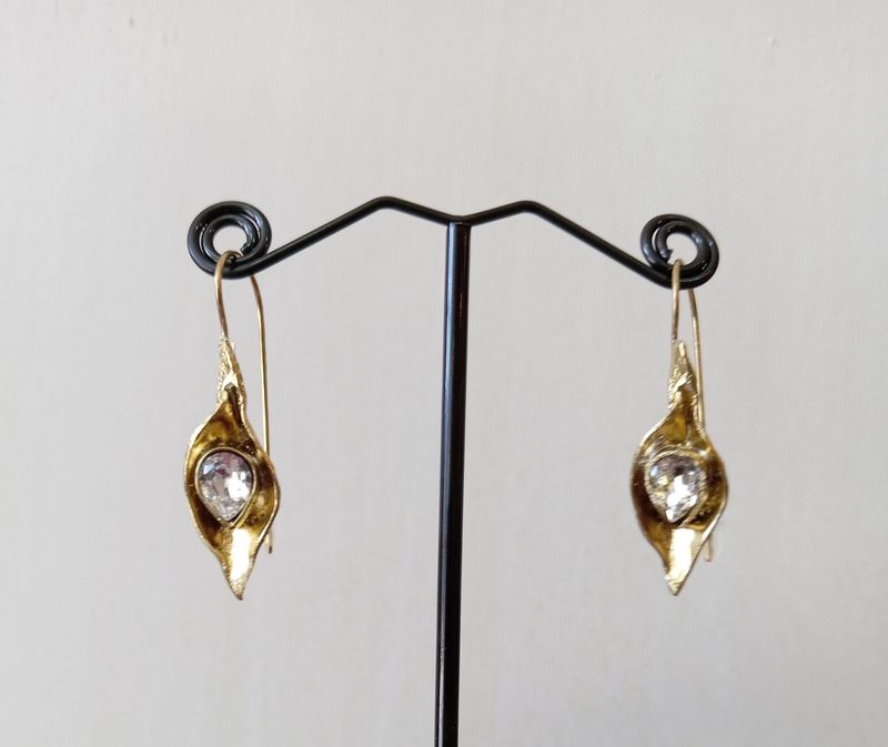White Crystal Drop Earrings