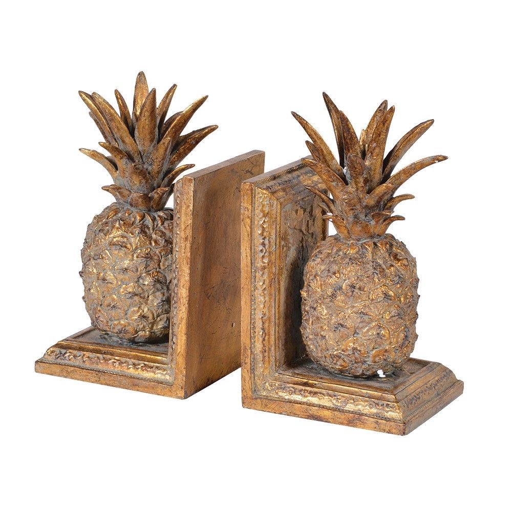 Golden Pineapple Bookends