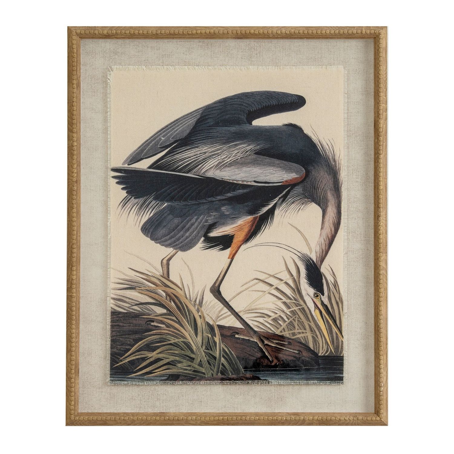 Heron on Linen Print