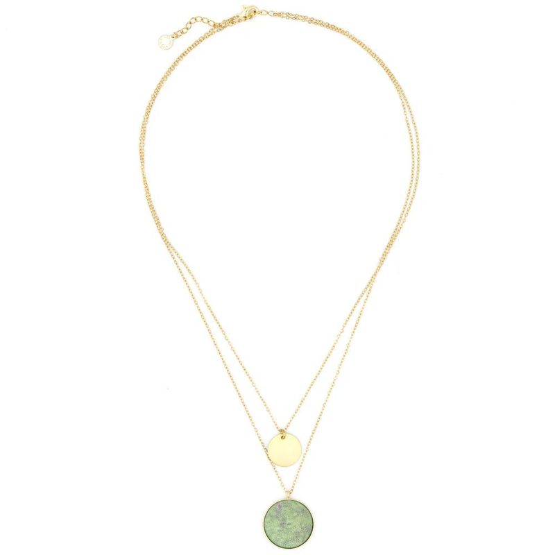 Double Layered Necklace (mint green)