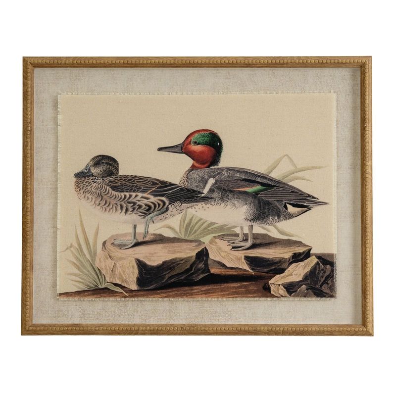 Teals on Linen Print
