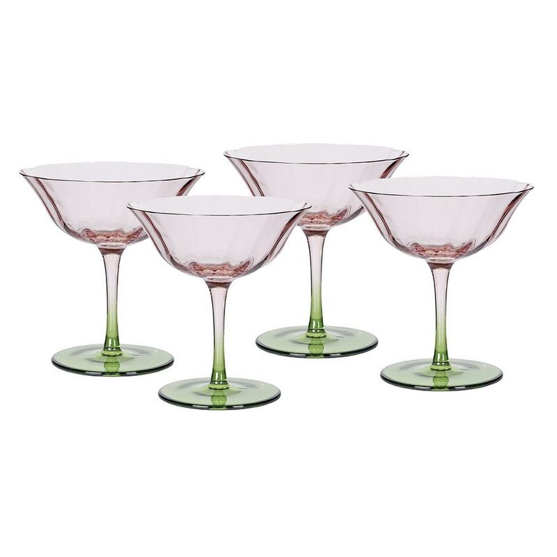 Set of 4 Fleur Coupe Glasses