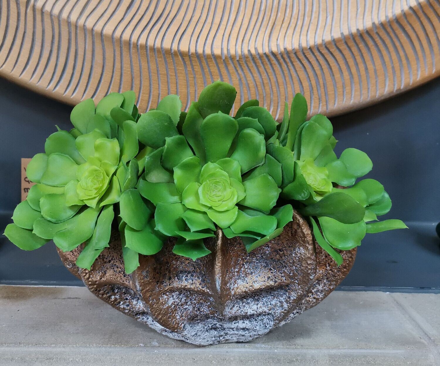 Succulents + Gold Bowl Arrangement