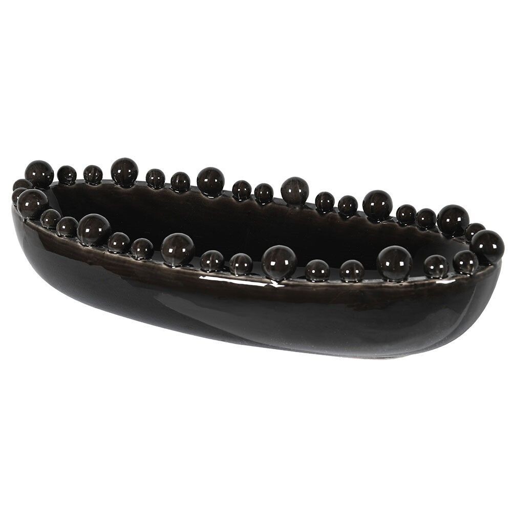 Black Oval Bobble Edged Bowl