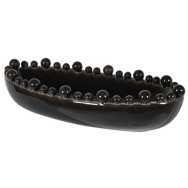 Black Oval Bobble Edged Bowl