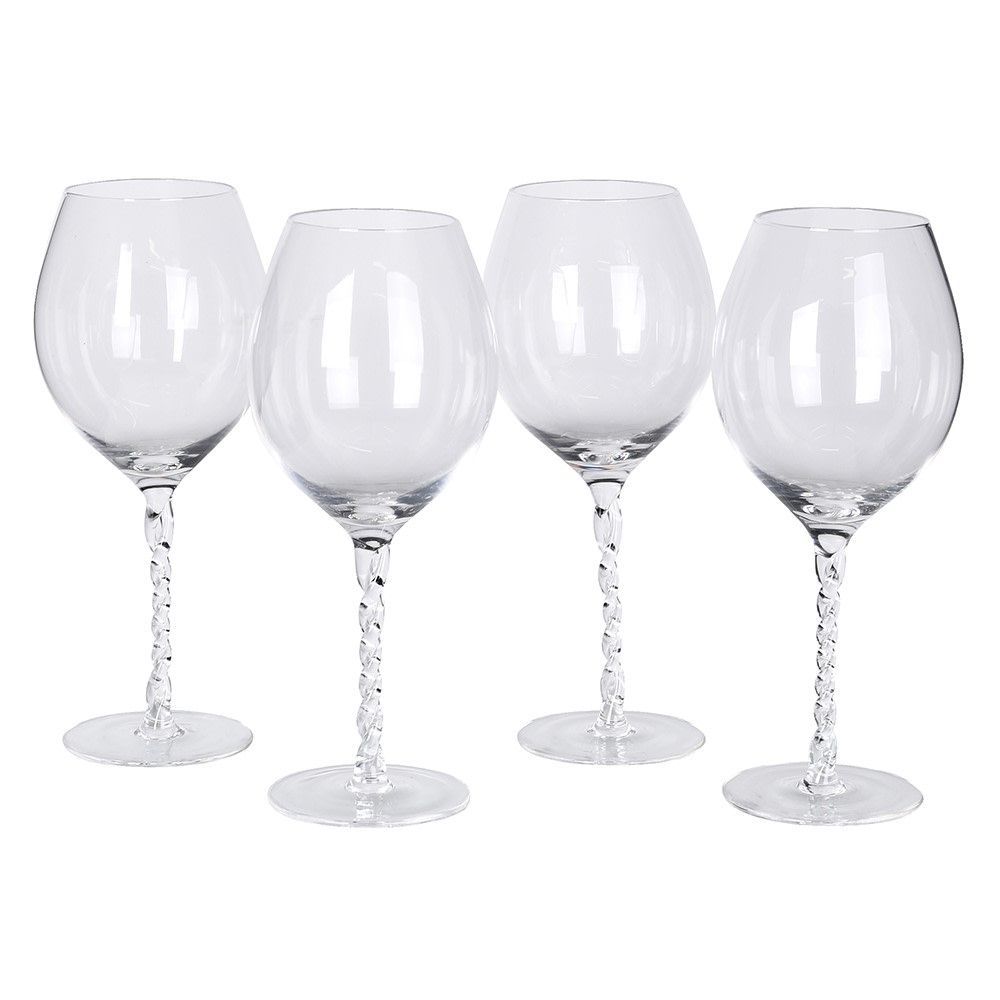 Twisted Stem Red Wine Glasses (set of 4)