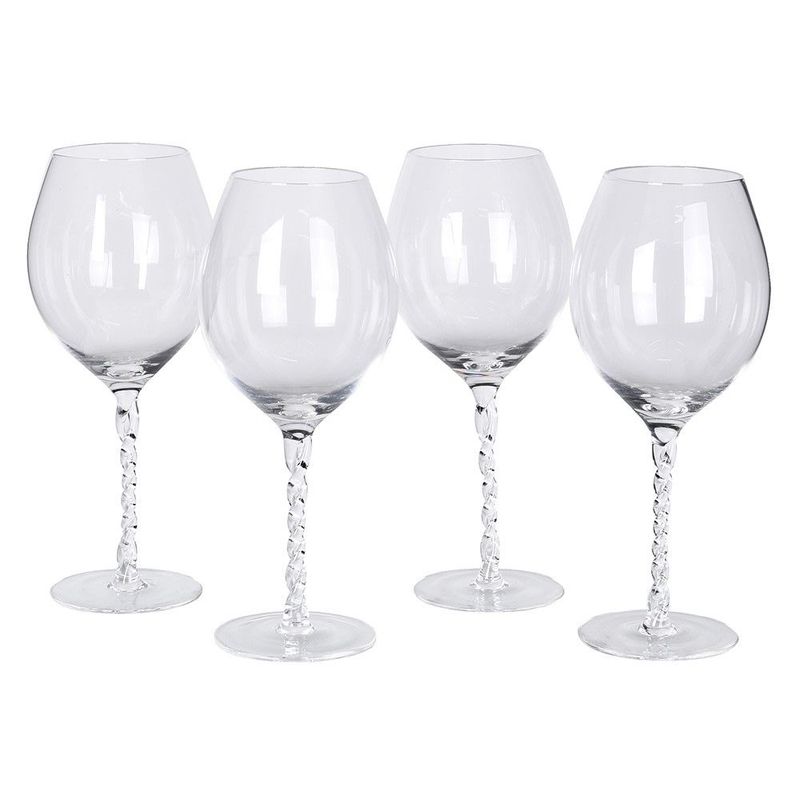 Twisted Stem Red Wine Glasses (set of 4)