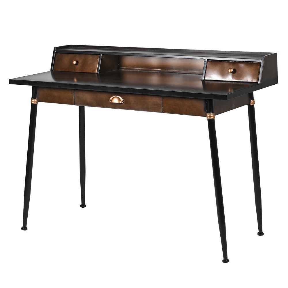 Black 2 Drawer Metal Desk