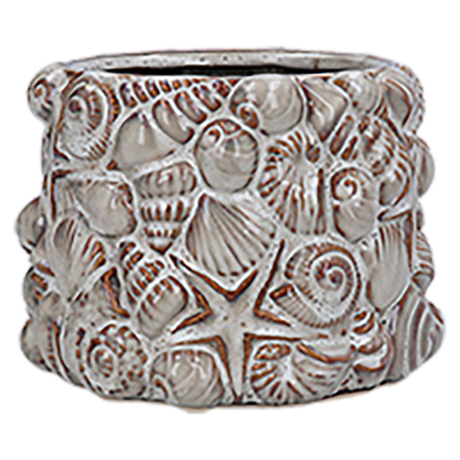 Embossed Shells Plant Pot