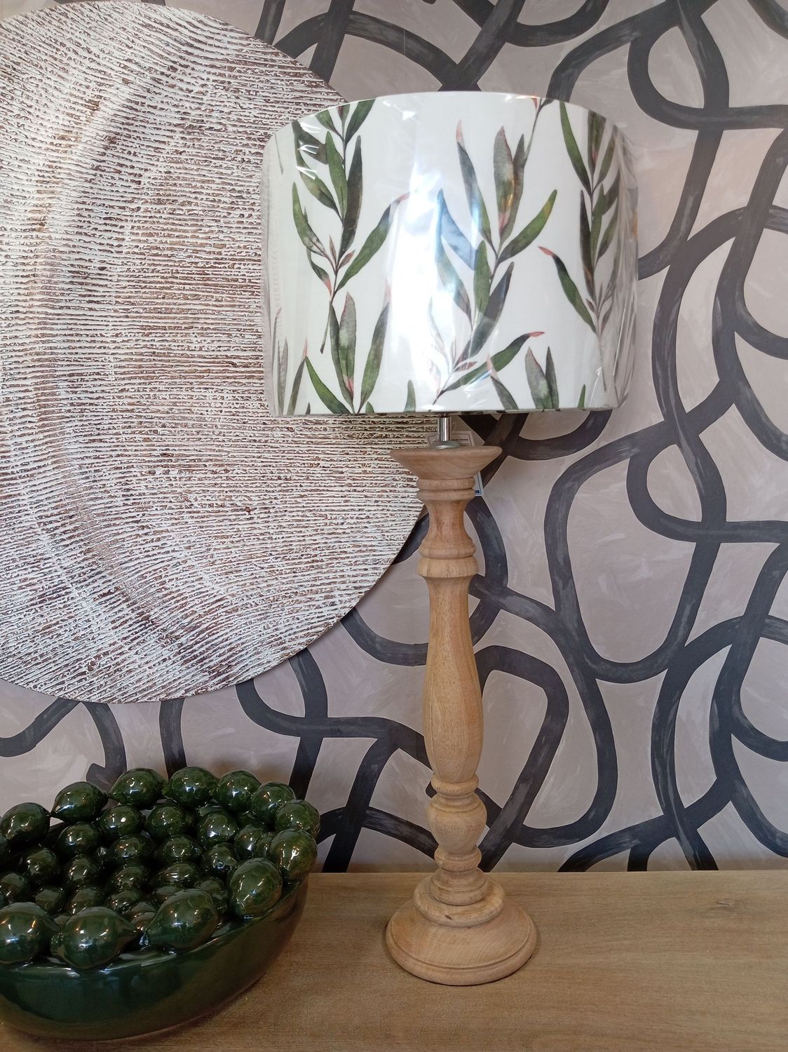 Bellini Wooden Lamp with Handmade Shade