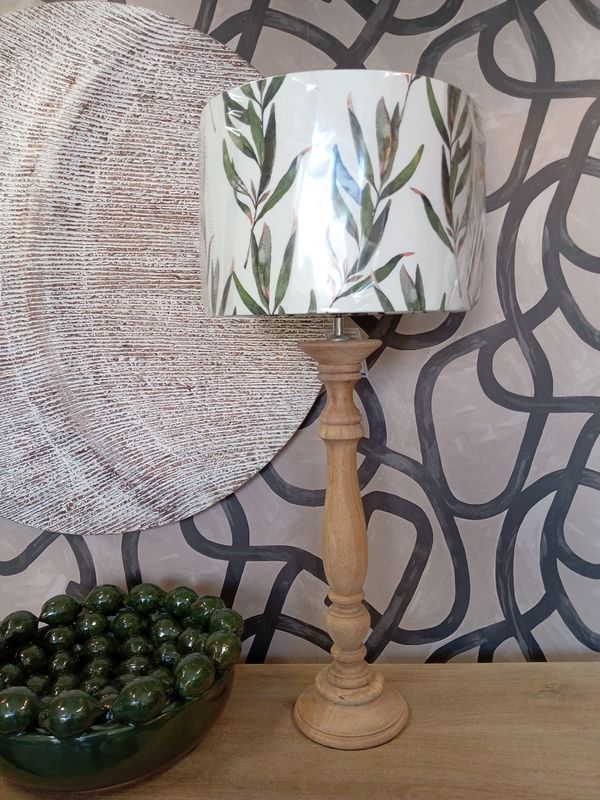 Bellini Wooden Lamp with Handmade Shade