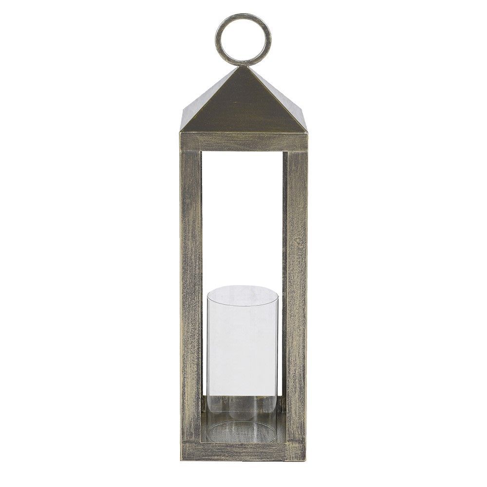 Brushed Gold Hurricane Lantern