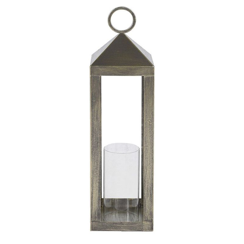 Brushed Gold Hurricane Lantern