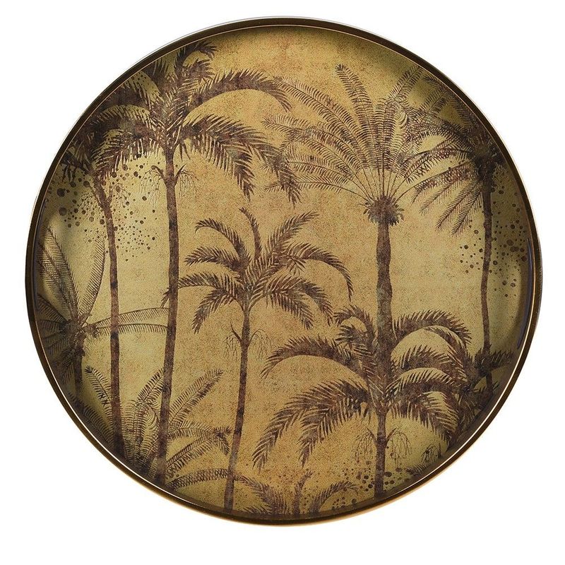 Antique Palm Oval Tray