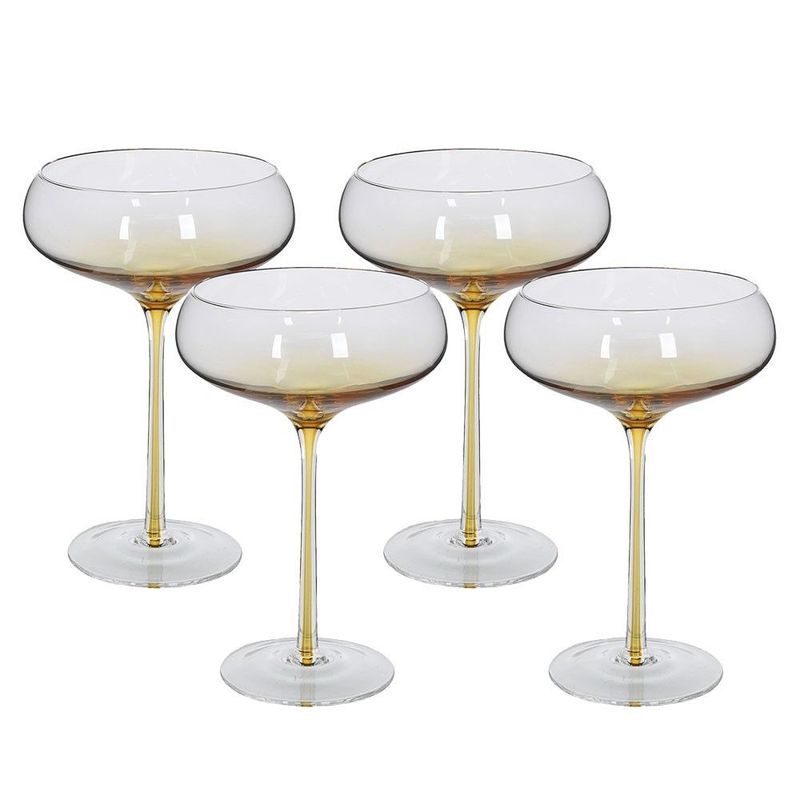 Amber Coupe Glasses (set of 4)
