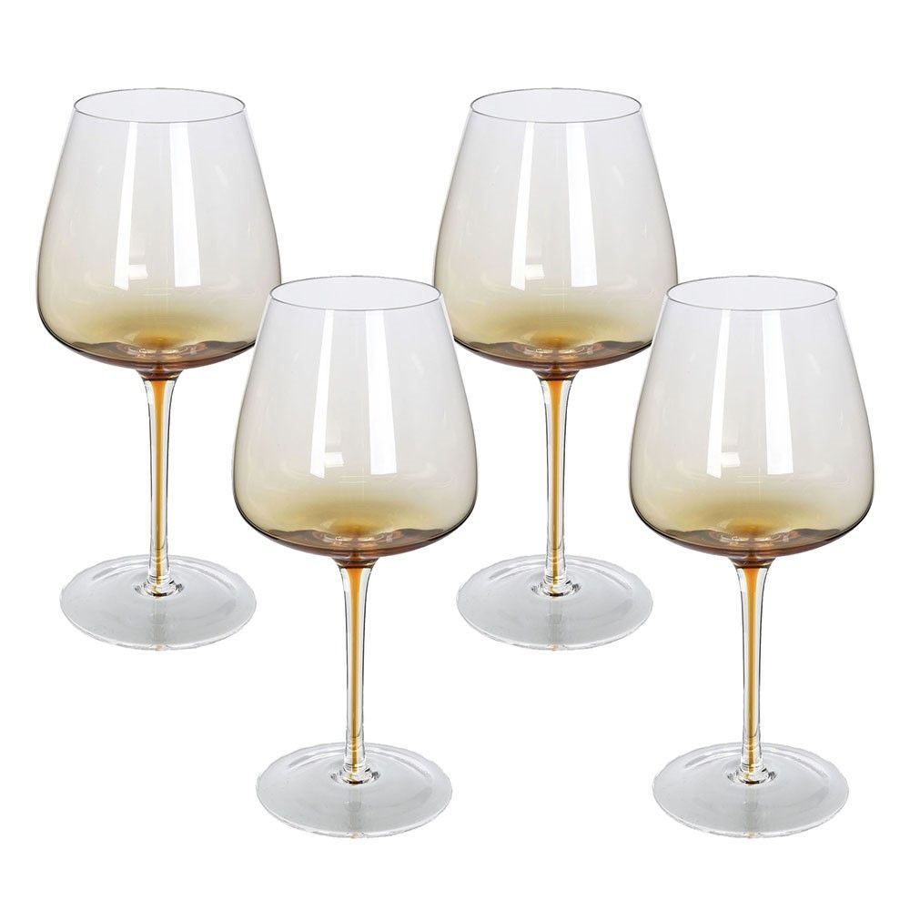 Amber Red Wine  Glasses (set of 4)