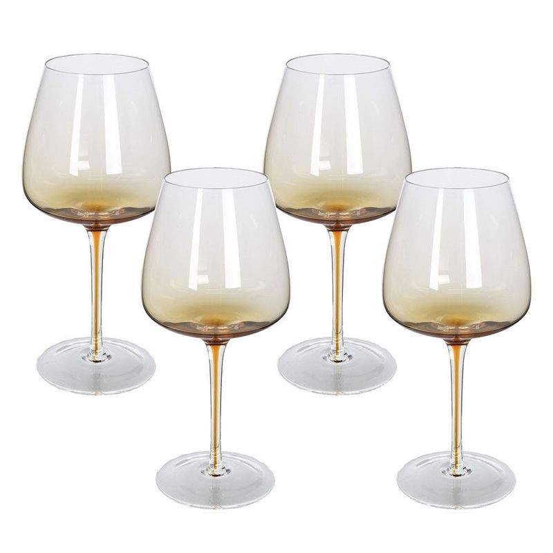 Amber Red Wine  Glasses (set of 4)