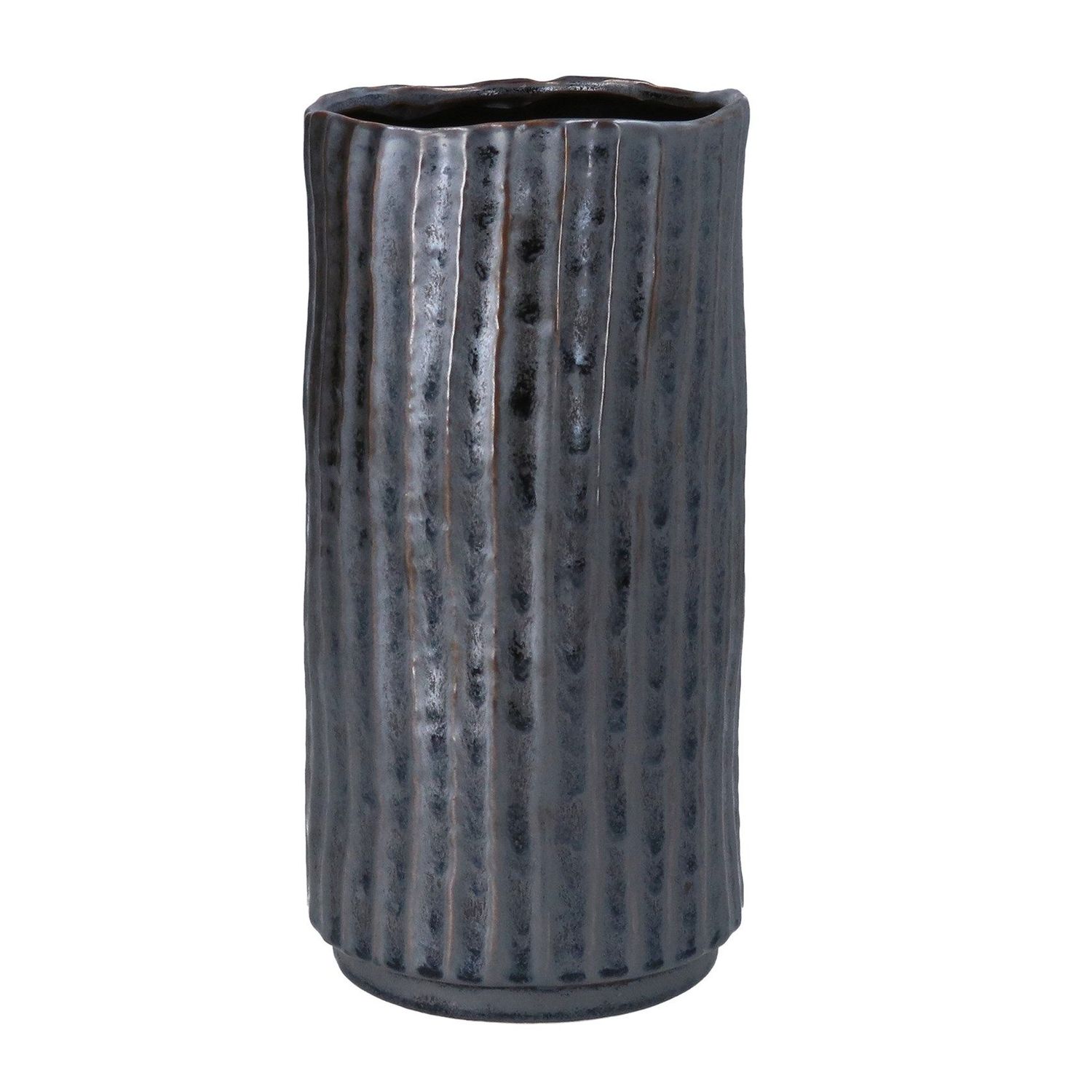 Ribbed Stoneware Vase